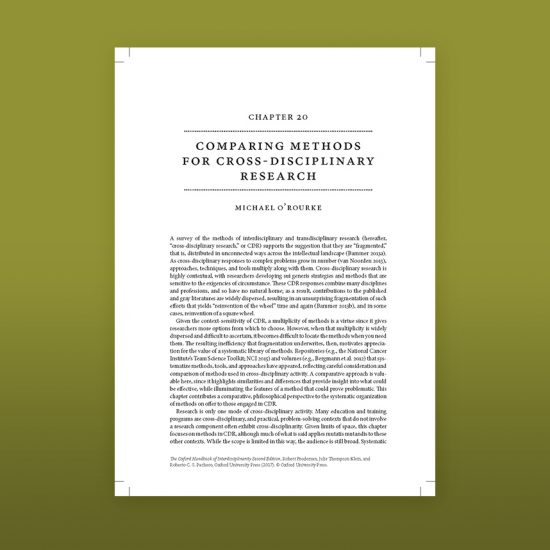 Cover of Comparing Methods for Cross-Disciplinary Research