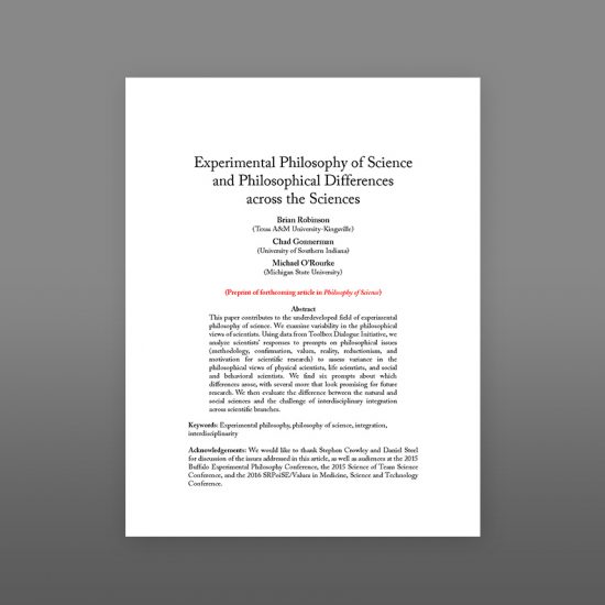 cover of experimental philosophy-of-science-and-philosophical-differences across the sciences